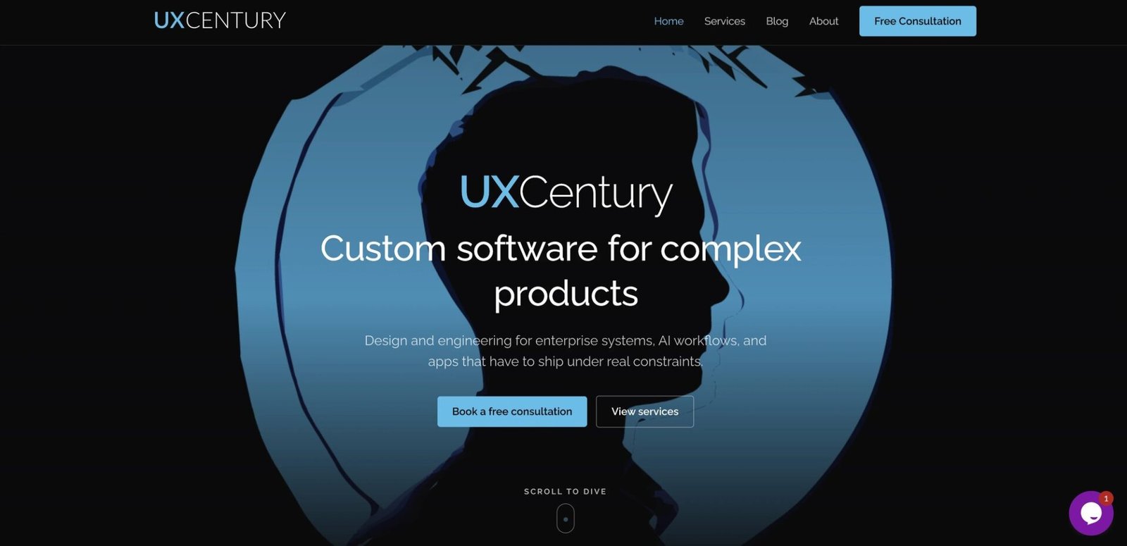 Dark, conversion-led site for a software studio