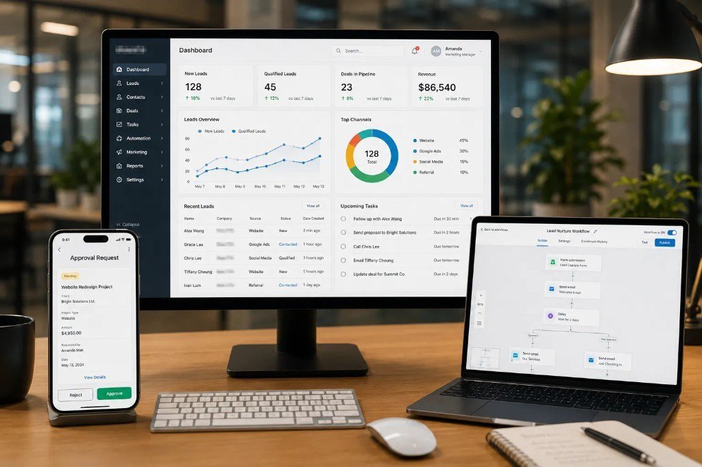 Hong Kong lead CRM — dashboard, nurture automation, mobile approvals